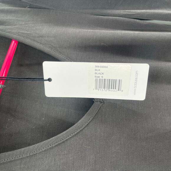 BOBI LOS ANGELES Dress Size Small Gray NWT Mini Long Sleeve Puff V-Neck Ribbed - Picture 5 of 11